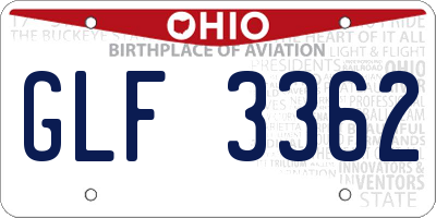 OH license plate GLF3362