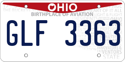 OH license plate GLF3363
