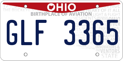 OH license plate GLF3365