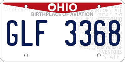 OH license plate GLF3368