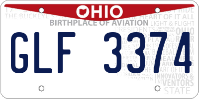 OH license plate GLF3374
