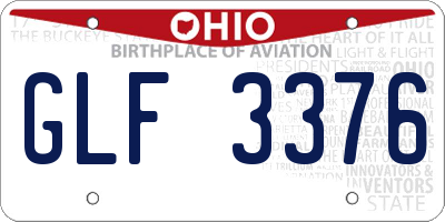 OH license plate GLF3376