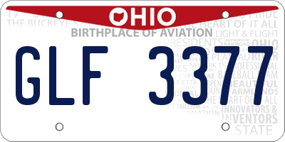 OH license plate GLF3377