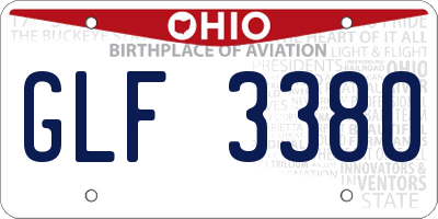 OH license plate GLF3380