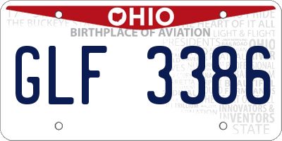 OH license plate GLF3386