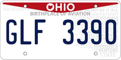 OH license plate GLF3390