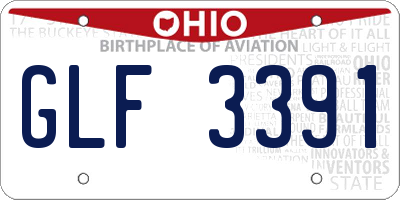 OH license plate GLF3391