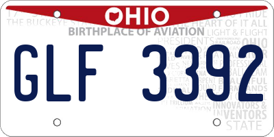 OH license plate GLF3392