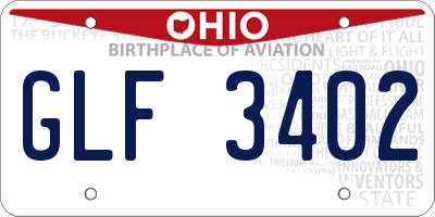 OH license plate GLF3402