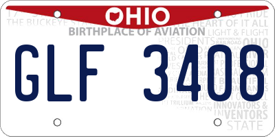 OH license plate GLF3408