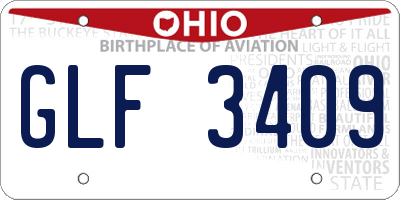 OH license plate GLF3409