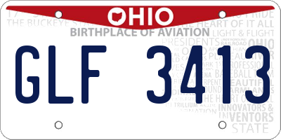 OH license plate GLF3413