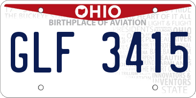 OH license plate GLF3415