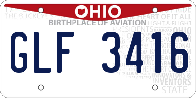 OH license plate GLF3416