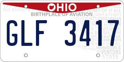 OH license plate GLF3417