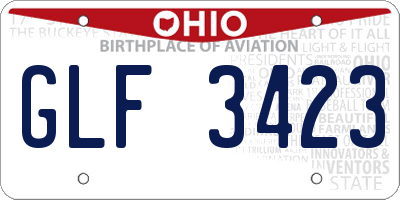 OH license plate GLF3423