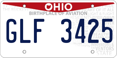OH license plate GLF3425