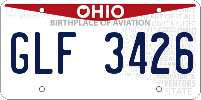 OH license plate GLF3426