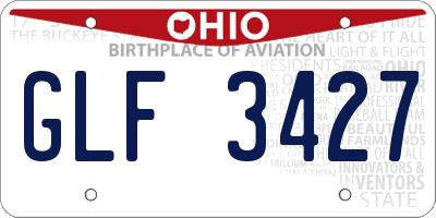 OH license plate GLF3427