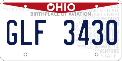 OH license plate GLF3430