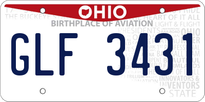 OH license plate GLF3431