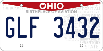 OH license plate GLF3432