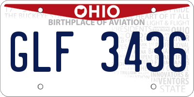 OH license plate GLF3436