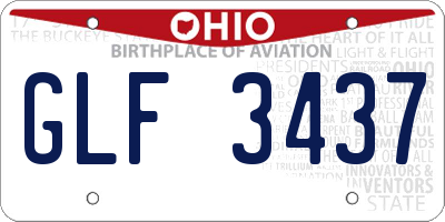 OH license plate GLF3437