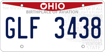 OH license plate GLF3438