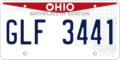 OH license plate GLF3441