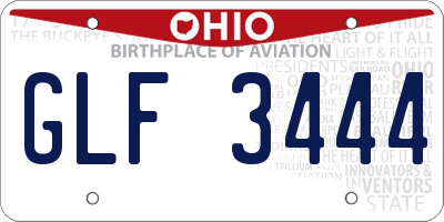 OH license plate GLF3444