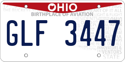 OH license plate GLF3447
