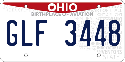 OH license plate GLF3448