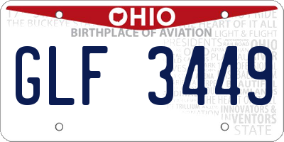 OH license plate GLF3449