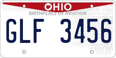 OH license plate GLF3456
