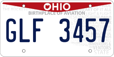OH license plate GLF3457