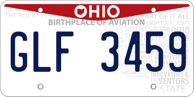 OH license plate GLF3459