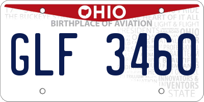 OH license plate GLF3460