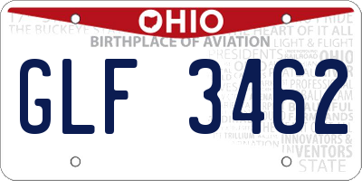OH license plate GLF3462