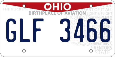 OH license plate GLF3466