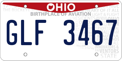 OH license plate GLF3467