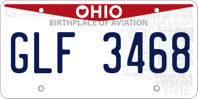OH license plate GLF3468