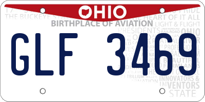 OH license plate GLF3469