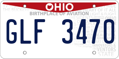 OH license plate GLF3470