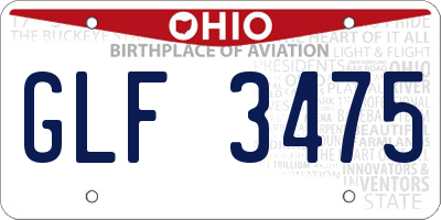 OH license plate GLF3475