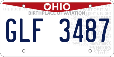 OH license plate GLF3487