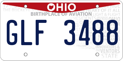 OH license plate GLF3488