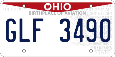 OH license plate GLF3490