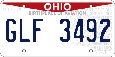 OH license plate GLF3492