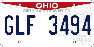 OH license plate GLF3494
